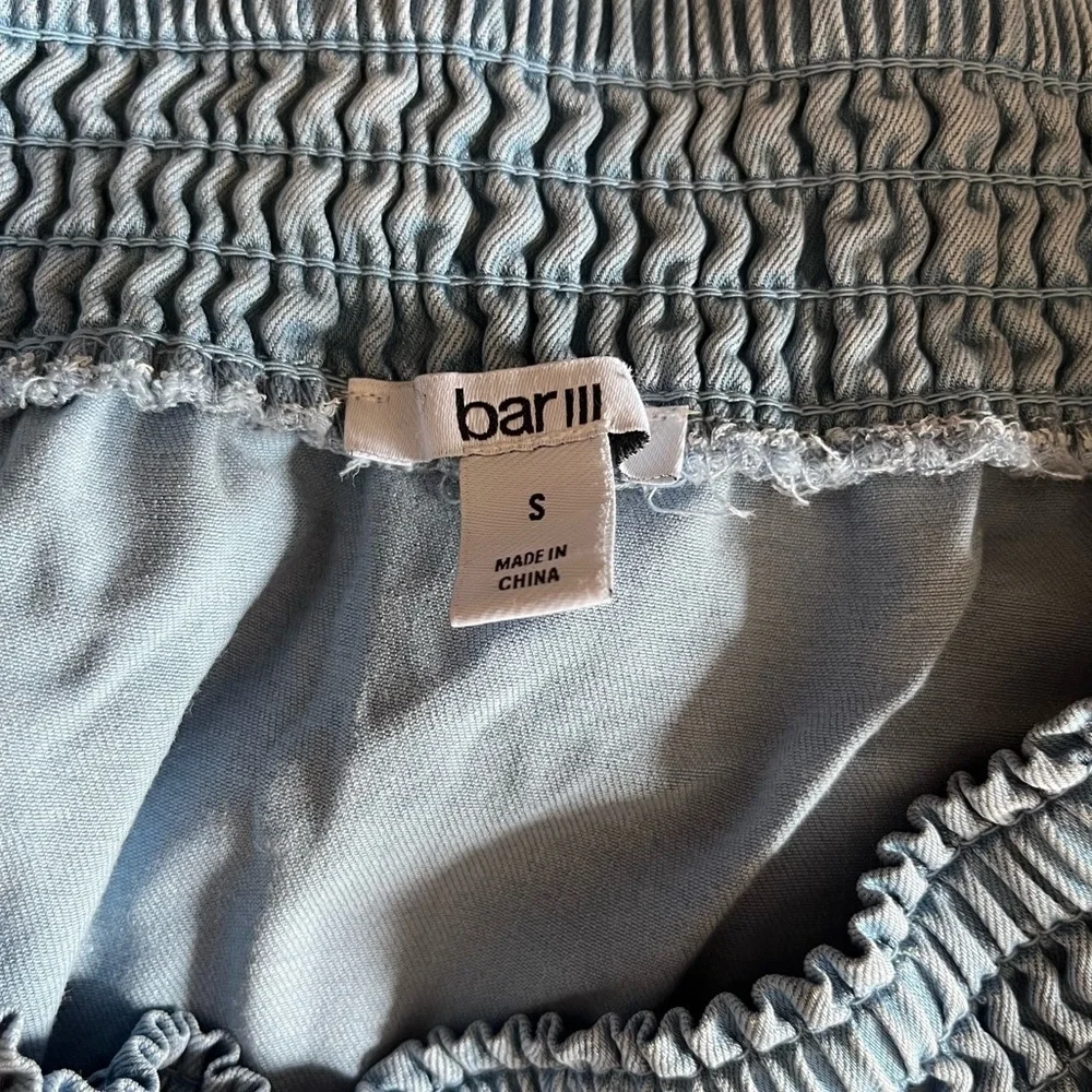 Bar III Chambray Tiered Mini Skirt Size Small